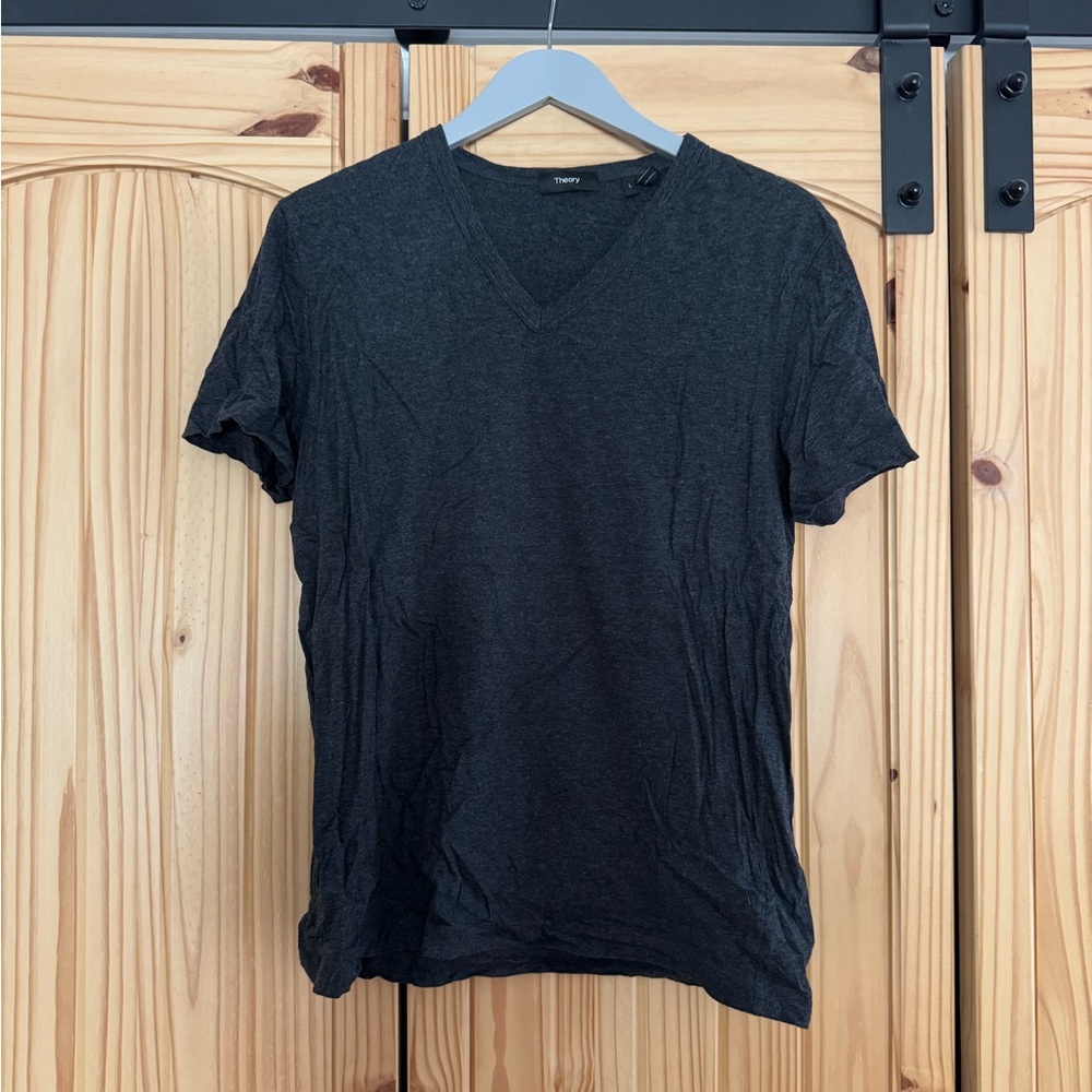 Men's Theory Charcoal V-Neck T-Shirt
